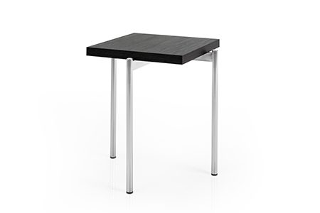 Eminflex Materassi Tavolino quadrato Modern con finitura in Wengè e struttura cromata