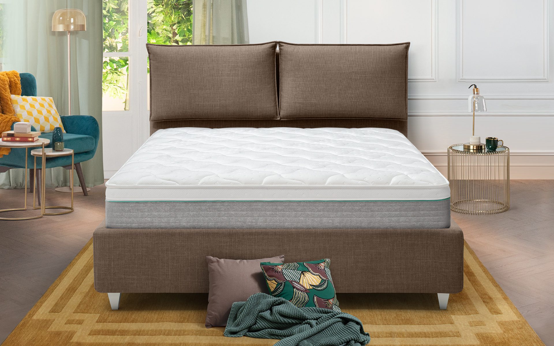 Eminflex Materassi Paradise matrimoniale con letto frontale ambientato