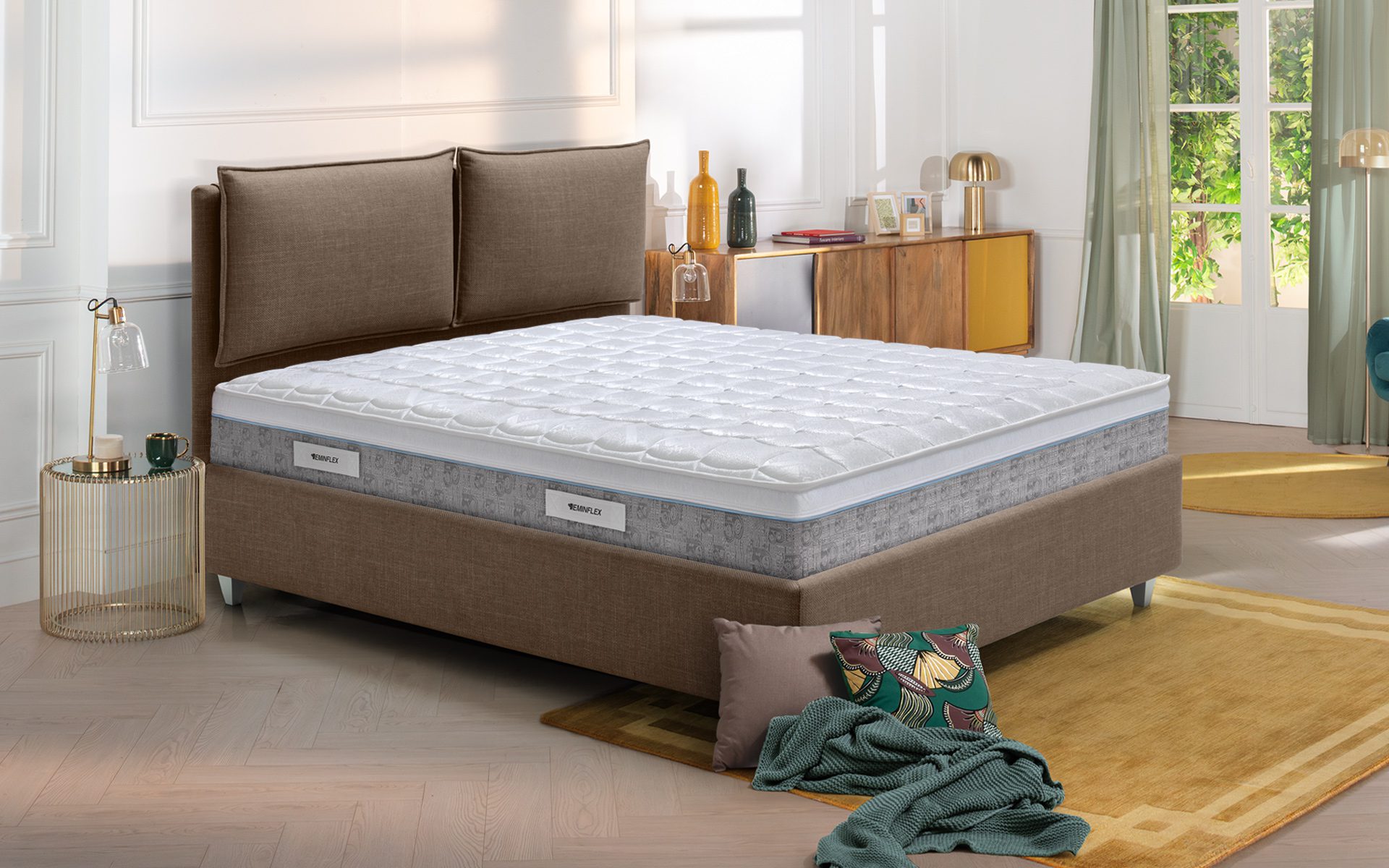 Eminflex Materassi Sano matrimoniale con Letto ambientato