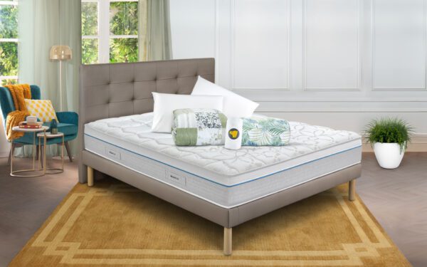 Eminflex Materassi Innova matrimoniale con base letto Gioia tortora con kit notte