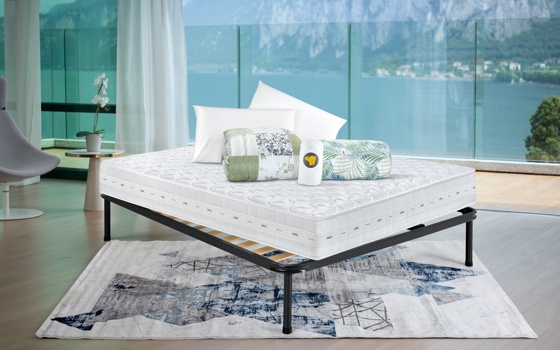 Eminflex Materassi Mito matrimoniale con rete Elekta Plus offerta con kit notte