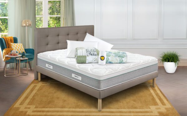 Eminflex Materassi Paradise matrimoniale con base letto Gioia tortora con kit notte