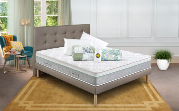 Eminflex Materassi Perfecto matrimoniale con base letto Gioia tortora con kit notte