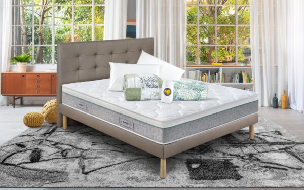 Eminflex Materassi Performa matrimoniale con base letto Gioia tortora con kit notte