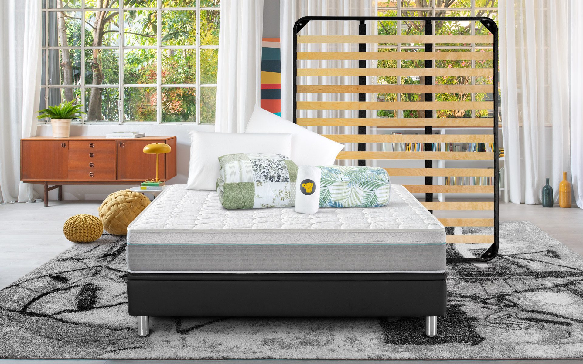 Eminflex Materassi Union matrimoniale con rete Elekta Plus e kit notte