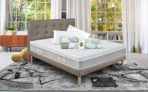 Eminflex Materassi Union matrimoniale con base letto Gioia tortora con kit notte