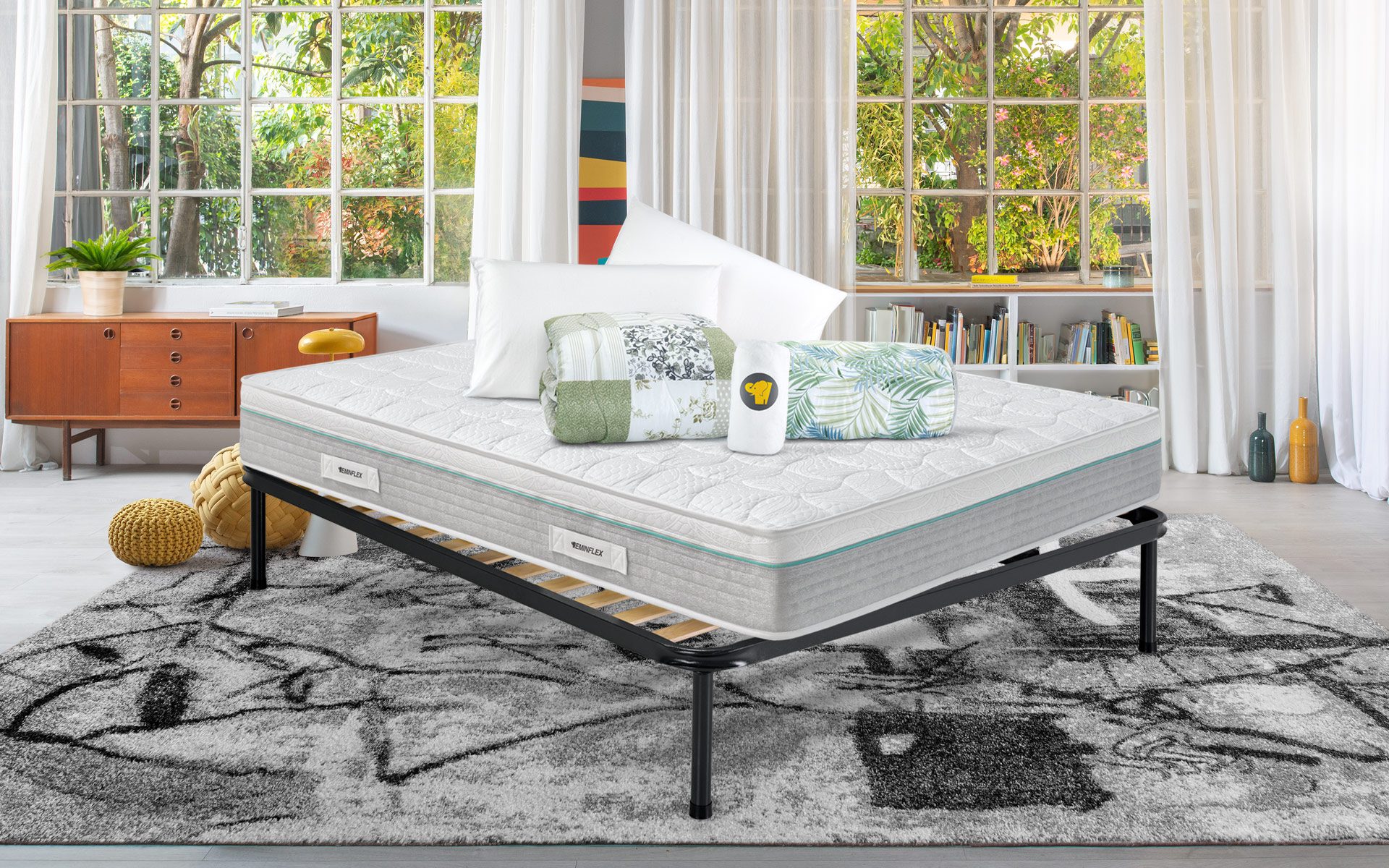 Eminflex Materassi Union matrimoniale con rete Elekta Plus offerta con kit notte